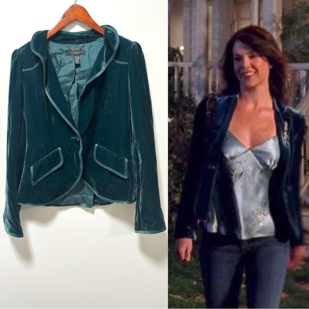 Vintage Teal Velvet Blazer ASO Lorelai in Gilmore Girls Alt